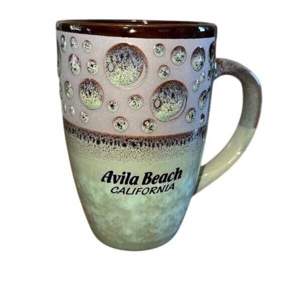 Avila Beach California Ceramic Mug With Bubble Design - Picture 1 of 6
